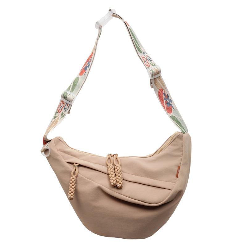 

Новая нейлоновая тканевая сумка через плечо, повседневная спортивная сумка-пельмень, трендовая летняя простая вместительная сумка-тоут, сумка-мессенджер one size fits all хаки