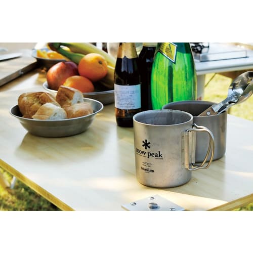 Snow Peak Titanium Double Mug 220 Capacity 220ml Folding Handle MG-051FHR (ÁE4)