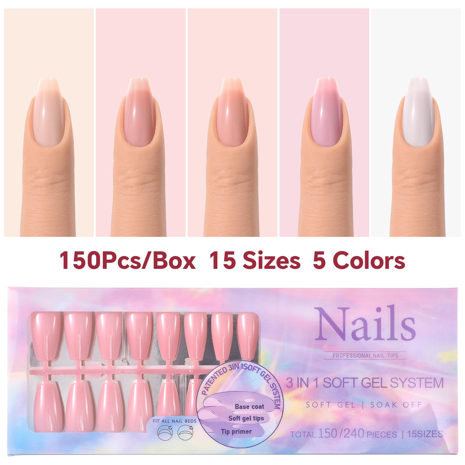 

150pcs Nude Color Ballet Wearable Fake Nail Tips Full Cover Artificial Fingernails Multi-size Press On Nails Reusable Nail DIY Accessories