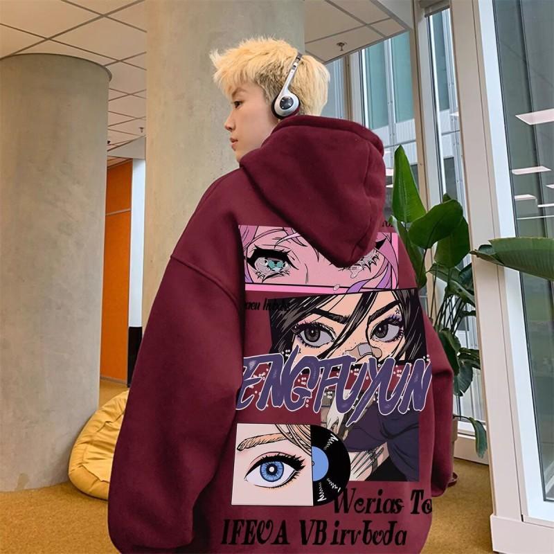 Heavyweight Fleece Hoodie Winter Streetwear Loose Fit Casual Sport Sweatshirt Students