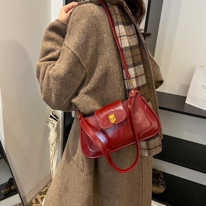 Maillard retro portable commuter bag women's 2025 new trendy tote bag large capacity shoulder armpit bag