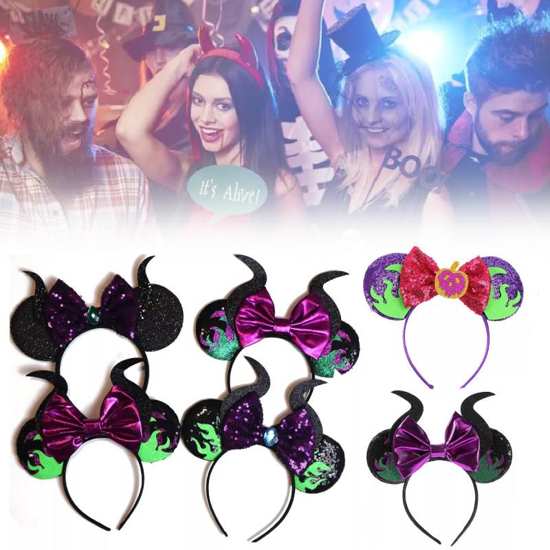 Adorable Halloween Themed Mickey Ghost Headband With Cute Bow For Kids Parties