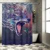 Fantasy Wolf Moon Shower Curtain Printed Fabric Waterproof Bathroom Decoration for Home Decor