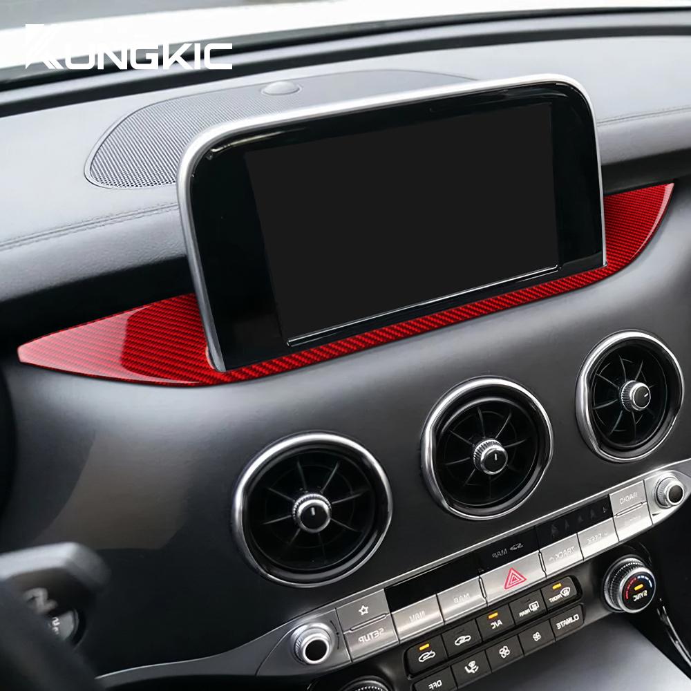 Carbon Fiber Style Interior Sticker for Kia Stinger 2019 2020 2021 2022 2023 LHD RHD Interior Panel
