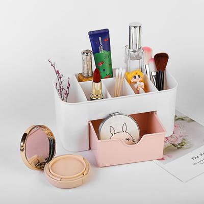 Organizzatori per trucco in plastica a doppio strato Scatola di immagazzinaggio Cassetti per cosmetici Scatola per esposizione di gioielli Custodia Scatole per contenitori da tavolo Organizzatore