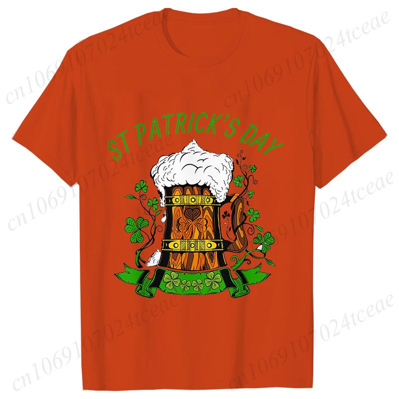 2025 New Unisex s Oversize T-Shirts Fashion Streetwear Unisex s Clothing St Patrick s Day Saint Patrick s Day Lucky Print Tee Tops S