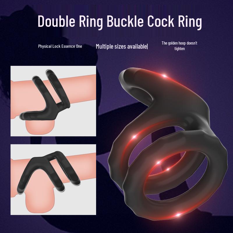 Silicone Triple Bondage & Massage Ring - Unisex Non-Vibrating Restraint for Ejaculation Delay