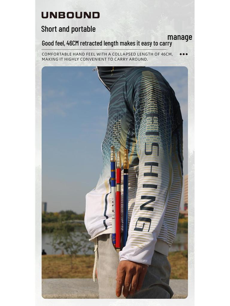In Stock: Free Shipping - Ultra-Light 28 Tones Carbon Fiber Fishing Rod with Four-Position Adjustment