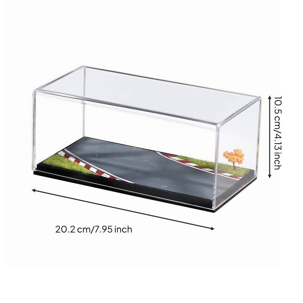 Model Car Display Case with Black Base Enclosed for Desk, Collectors