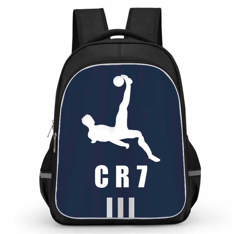 Cr7 Rucksack Hochauflösender Druck Große Kapazität Multifunktion Reißverschluss Oxford Rückenschutz Leichter Rucksack