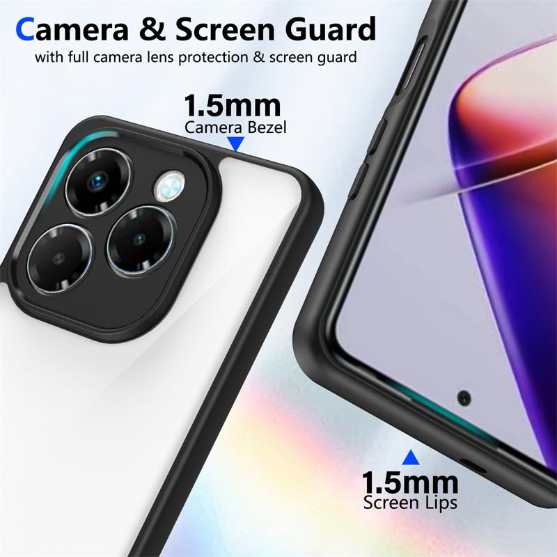 Infinix Note 40X 5G X6838 Case Plating Silicone Bumper Shockproof Clear Back Cover Hard Phone Case for Infinix Note 40X 5G X6838