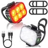 Arespark USB Rechargeable Bicycle Front and Rear Waterproof IP65 LED Bicycle Nighttime Bicycle Light with Lighting Warning Light for Mountain Road and