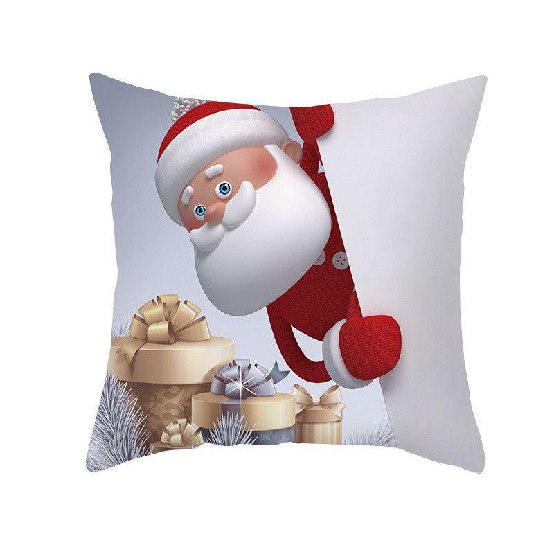 Cozy 18" Christmas Cushion Cover Featuring Cute Santa Claus And Snowman For Holiday Charm