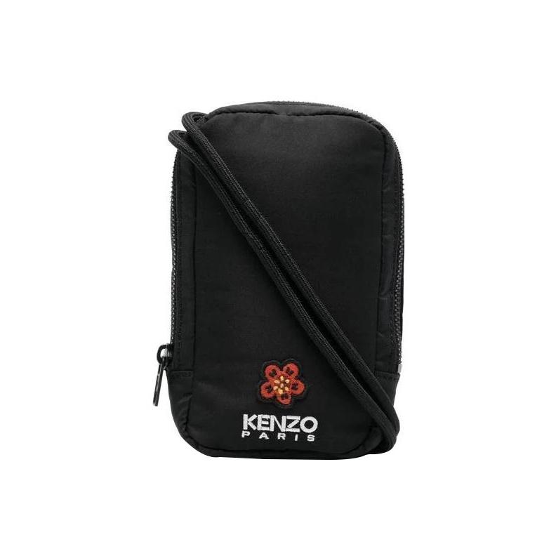 

Kenzo Logo Embroidered Floral Patch Polyester Shoulder Crossbody Phone Bag Men bags Black FC65PM458F2599 Basic Set (Bag+Dust Bag)