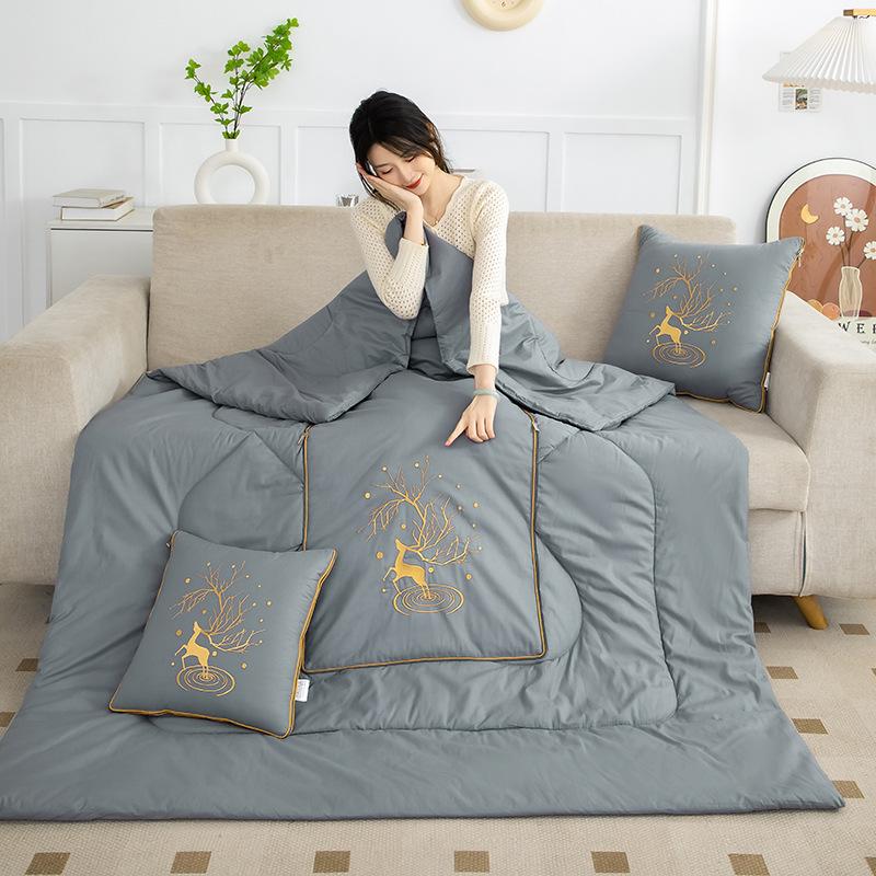 2025 Starry Sky Sika Deer Cotton Pillow & Blanket Set