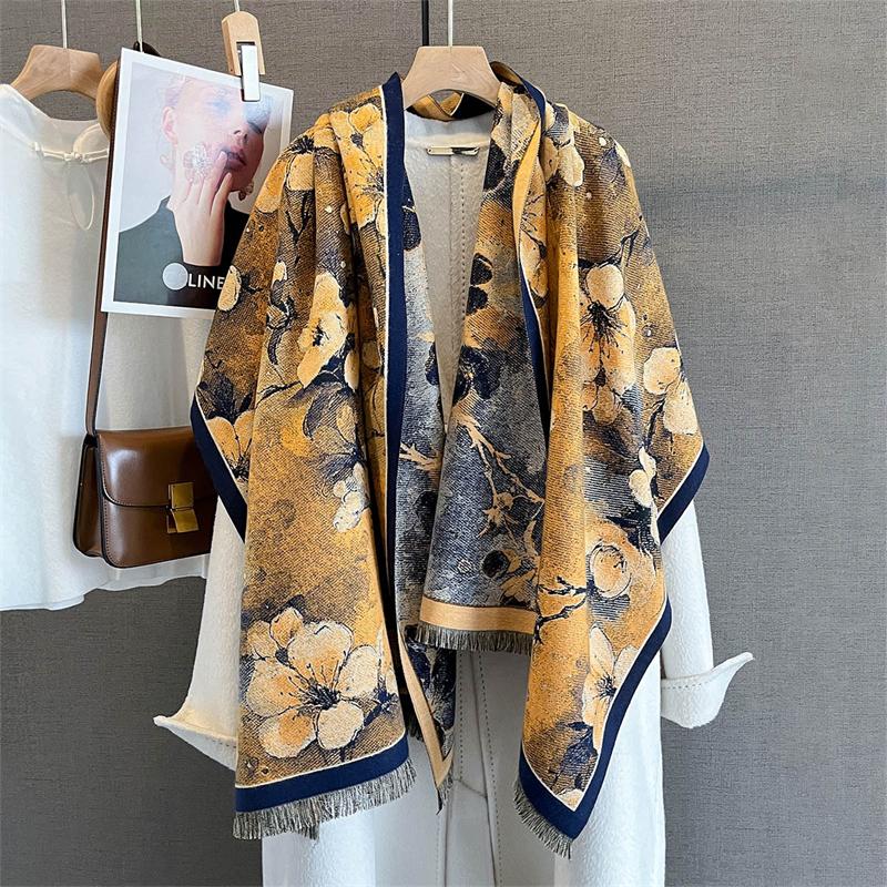 

Autumn and Winter Travel Warm Cashmere Shawl Scarf Fashion Women Luxury Print Pashmina Blanket Wraps Female Poncho Bufanda 65x180cm