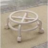 Living Room Footstools With Universal Swivel Caster Wheels Leather Small Rolling Stools Round PU Seat Metal Frame for Home & Office