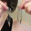S111 sterling silver long fringed earrings niche design 1111 new light luxury stud earrings premium earrings femininity
