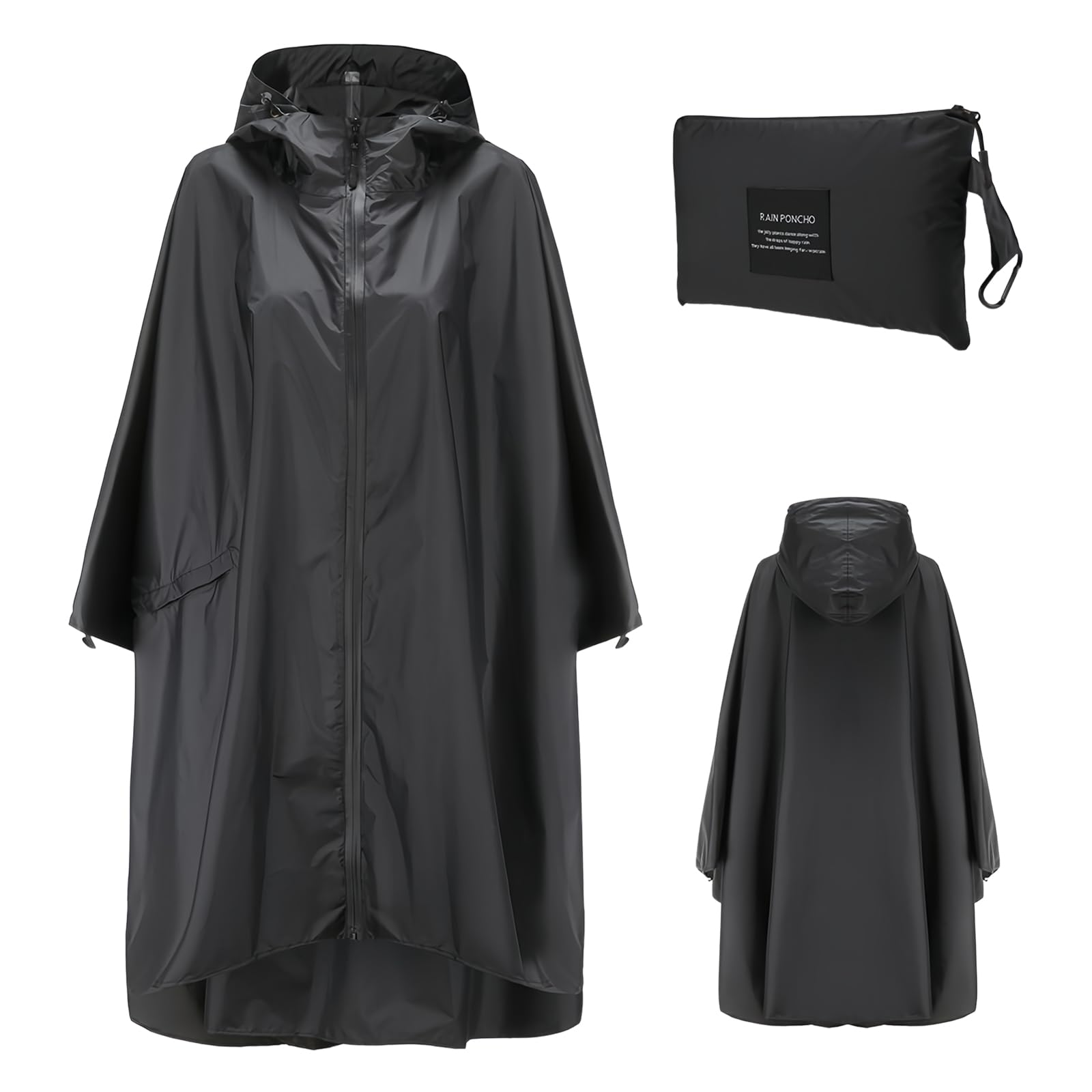 

Дождевик для женщин и дождь Большой водонепроницаемый велосипедный дождь Быстрый дождь Сезон дождей Предотвращение стихийных бедствий [Hnonoxy] Мужчины, Пончо, Размер, Дождевик, Унисекс, чёрный