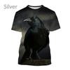 Bird King Eye Pattern T-shirt Men's Cool Bird 3D Printed Summer Breathable Round Neck Short Sleeve Top