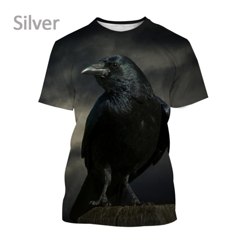 Bird King Eye Pattern T-shirt Men's Cool Bird 3D Printed Summer Breathable Round Neck Short Sleeve Top