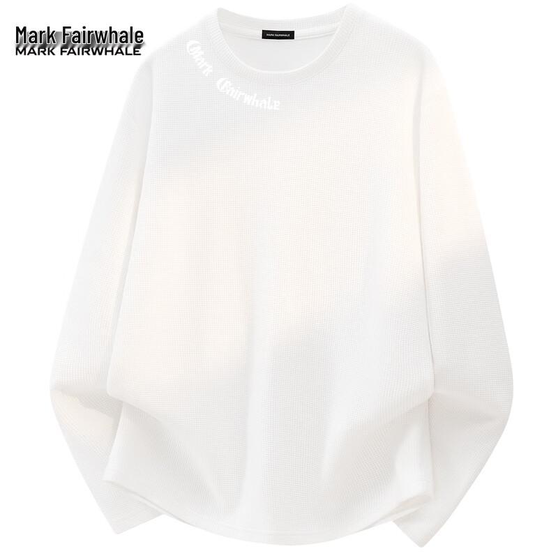 Mark Fairwhale Men's Waffle-Knit Long-Sleeve Round-Neck T-Shirt