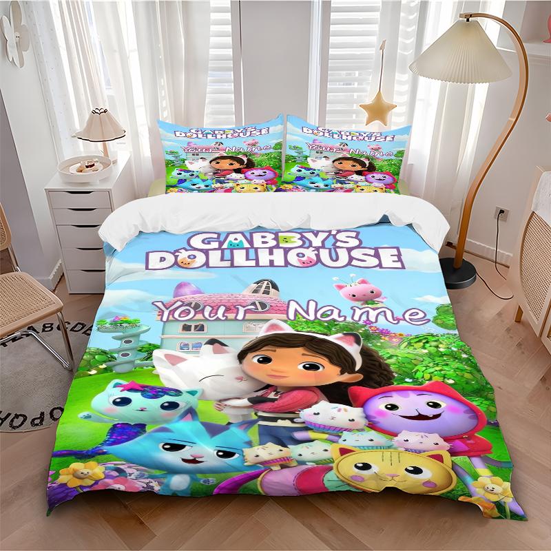 Custom Textile Dollhouse Fun Bedding 3 Piece Set HD Print Duvet Cover Pillowcases for Teens Adult Bedroom Decoration