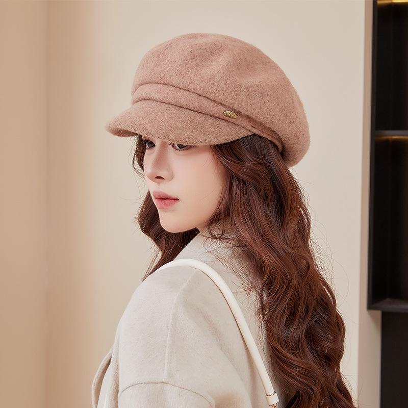 Women Newsboy Cap Cuffed Brim Beret Cap Vintage Octagonal Hats Slouchy Painter Hat for Outdoor   Beanie Hats for Women