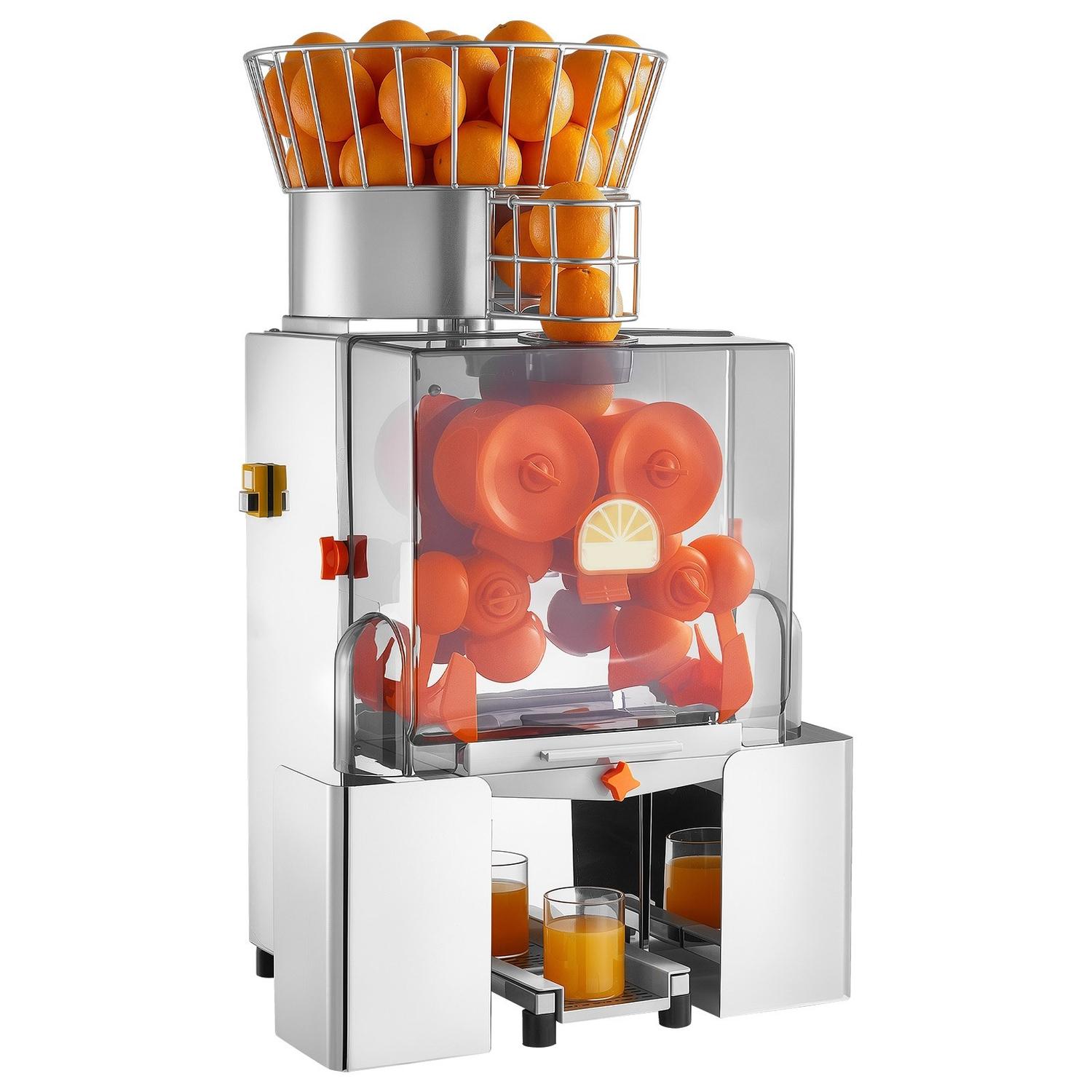 Mașină Comercială de Stors Portocale, Storcător Electric Automat de Portocale 120W, Extractor pentru Lămâi, Citrice, Rodii, 20 pe Minut, Oțel Inoxidabil,