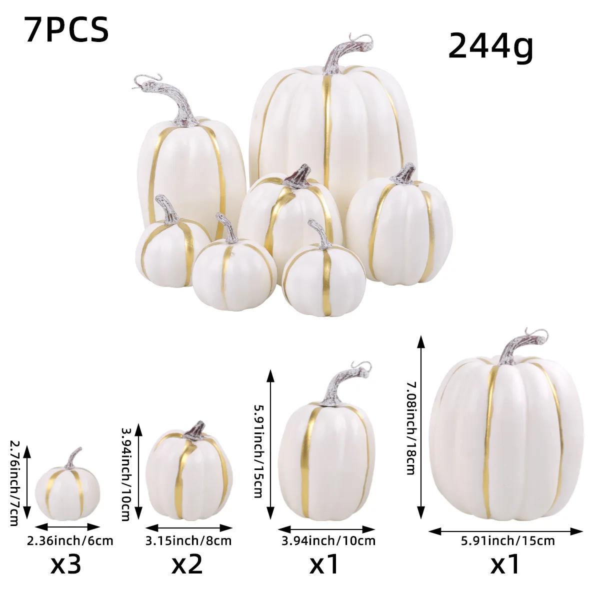 

7 шт. Большие пенопластовые искусственные тыквы - Искусственные овощные реквизиты Отлично подходят для осеннего Дня благодарения и украшений для домашней вечеринки на Хэллоуин 7PCS