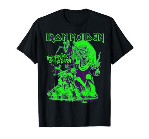 Футболка Iron Maiden Number of the Beast Хэллоуин Зеленая Черная