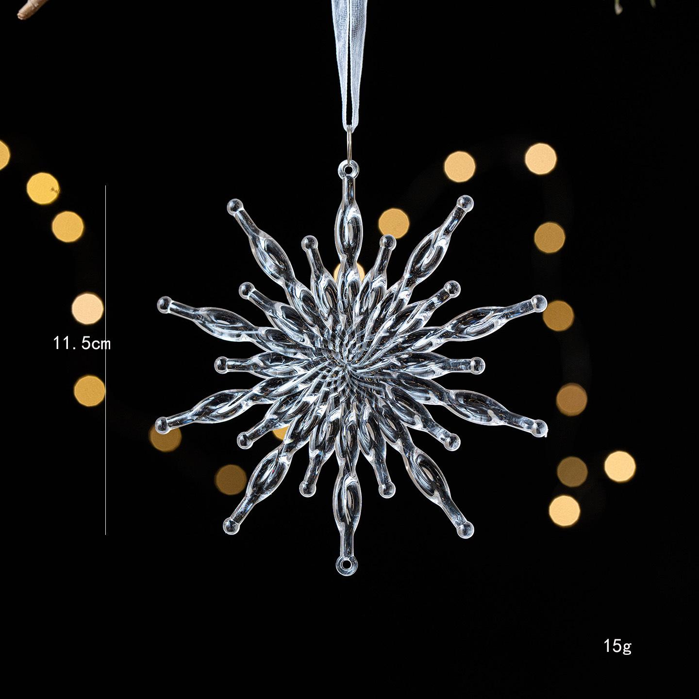 Acrylic Transparent Christmas Pendant Crystal Christmas Tree Ornaments Pendant Snowflake Ornaments 2026 Christmas Home DIY Decor