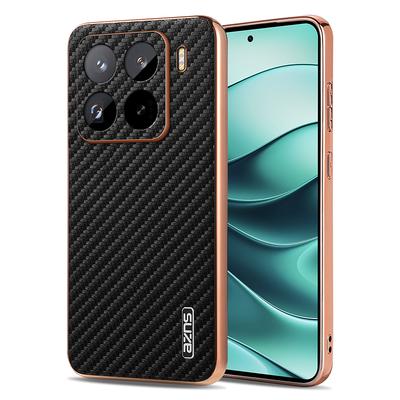 For Xiaomi Mi 15 14 Pro Ultra 13T POCO F6 X6 Pro F5 Case Carbon Fiber Texture PU Leather Cover Plating Bumper Soft Shell Fundas