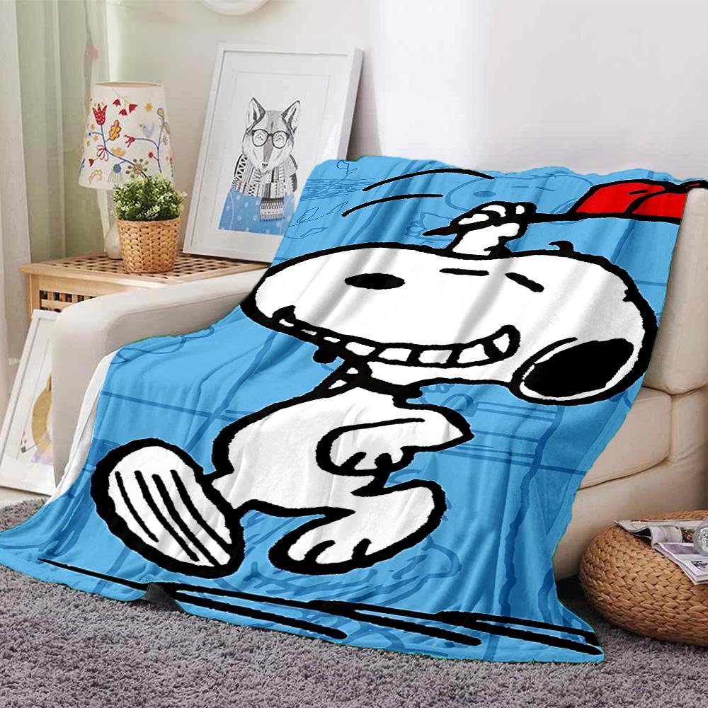 1pc Snoopys Happy Dance Flannel Blanket,Ultra Soft Warm Plush Throw for Home Bedroom Bed Sofa Cover Camping Picnic gift Y72434