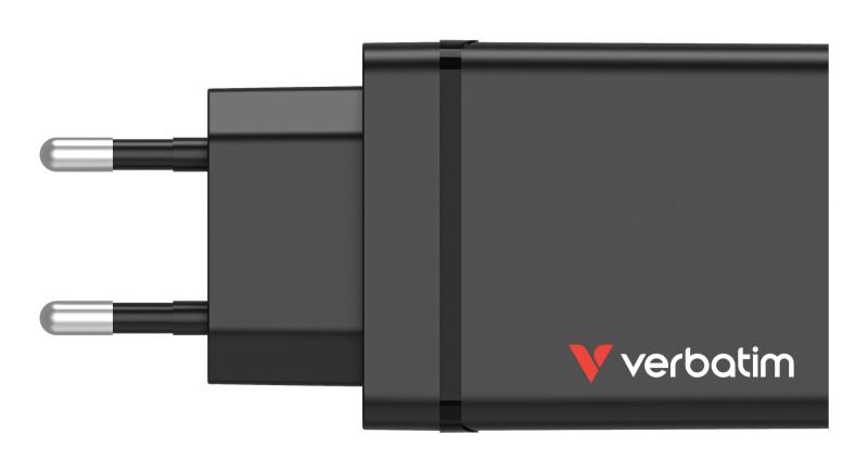 Verbatim 49700 USB Charger 30W 4-Port USB-A, USB-C, EU Plug, Black