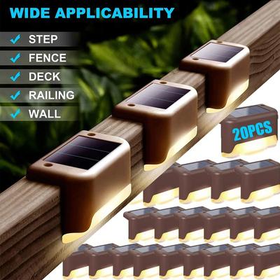 1~20 STÜCKE Solar Deckleuchte Außen IP65 Wasserdicht Solarenergie Gartenlampen für Geländer Treppen Stufe Zaun Hof Terrasse Gehweg