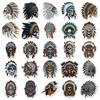 50PCS Retro Chief Skull Stickers: Cool, Creative, Waterproof Halloween Décor for Journals & Glass