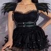 Body Harness Feathers Hollow Out Tops Epaulette Shoulder Wing Punk Goth Raves Festival Burning Man Costumes for Womens