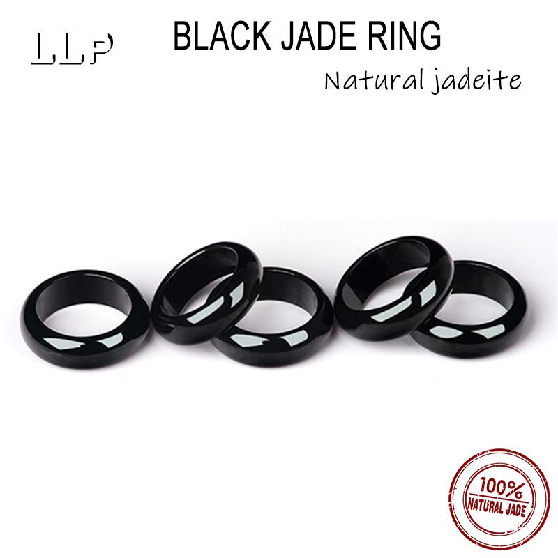 Anello in Giada Nera Naturale Vecchia Miniera Grado A - Anello Autentico in Giada Scura Elegante Accessorio Gioiello Qualità Fine