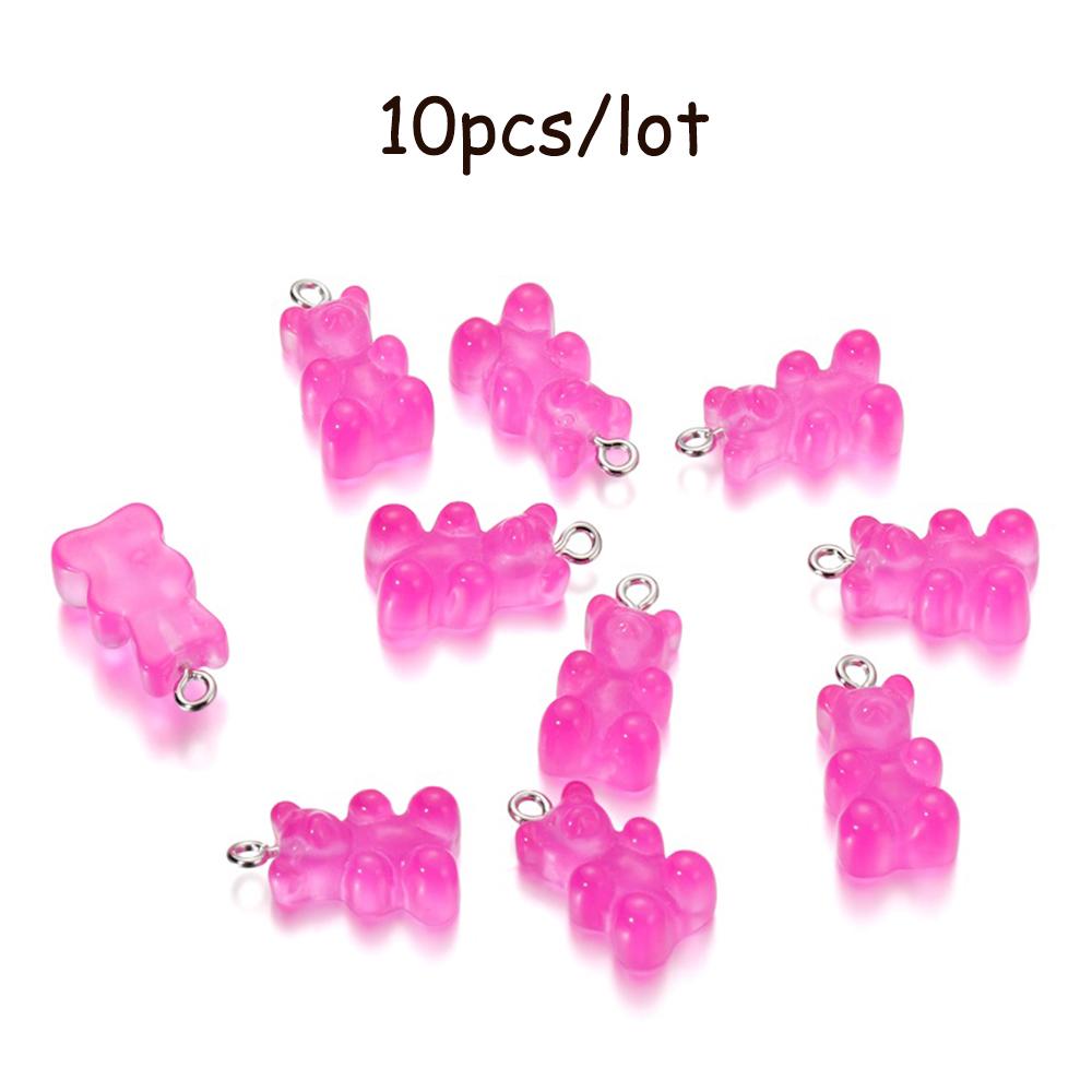 10/20Pcs Candy Bear Pendant Charms for Necklace Bracelet Earrings Jewelry Making Diy Findings Resin Bears Christmas Making
