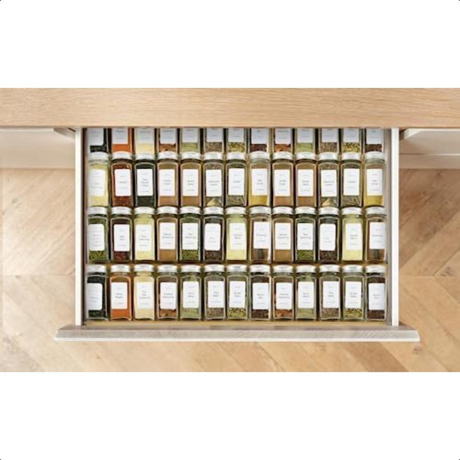 Spice Drawer Organzier4 Tiers Bamboo Spice Rack Tray Insert for Cabinet Drawer Countertop Kitchen Seasoning Storage Drawer Orga United States