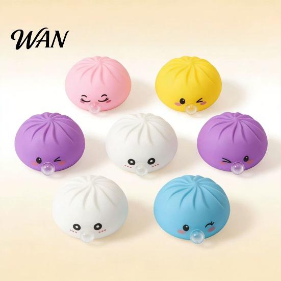 Relaxation Hand Toy 1/3/5Pcs Bubble Blowing Cartoon Dumpling Stress Relief Steamed Bun Squeeze Fidget Soft Stretchy Dough Ball Reliever