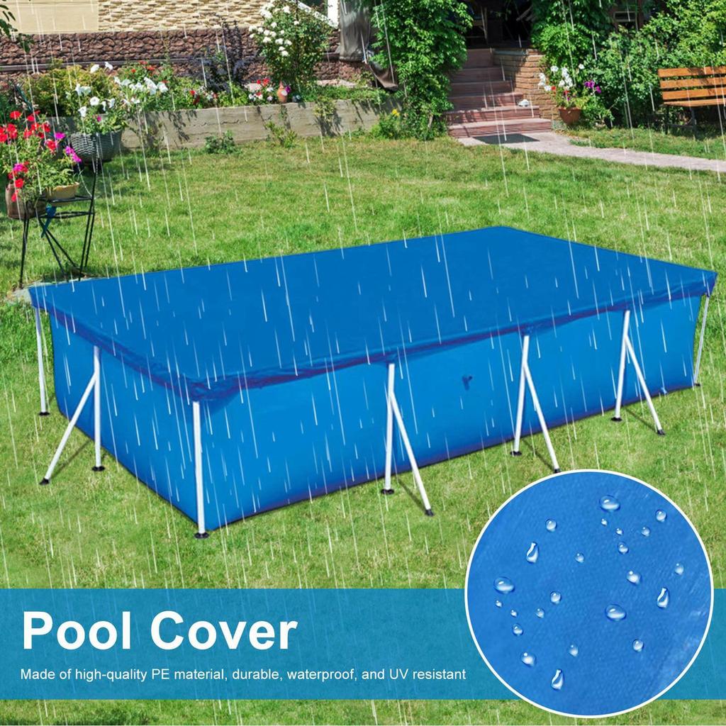 Rectangle Solar Swimming Pool Cover 400x211cm Outdoor Pool Anti-UV Dustproof Cloth Summer Waterproof Hot Tub Blanket Dust Cover