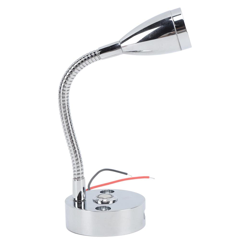 RV Reading Light LED Chrome Indoor Bedside Lamp Boat Yacht USB 3 Adjustable Light Color Touch Lamp D