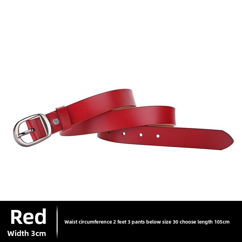Womens Leather Belt With Simple Design And Bright Leather Finish For Casual Wear