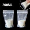 30Pcs 200ml Sacos de Leite Congelador Leite Materno Comida para Bebê Saco de Leite Materno Sem BPA Saco de Alimentação Seguro para Bebê Bomba de Leite para Alimentação Economize Parte