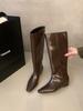 2025 autumn and winter new tall thin knight inner slope heel but knee knight women's boots