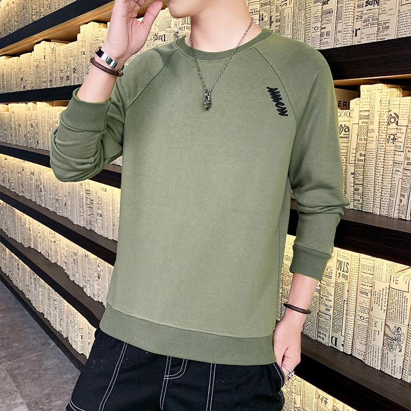 New Men's Korean Style Loose Teenager Student Jacket Casual Round Neck Comfortable Long Sleeve Pullover