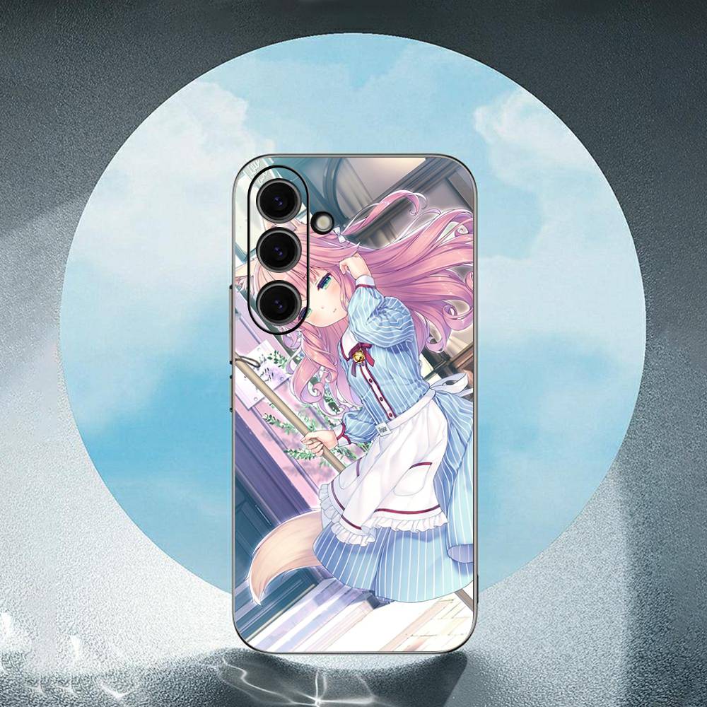 N-NEKOPARA Luxury Black Phone Case For Samsung Galaxy S23 S24 S25 Ultra S22 Plus S21