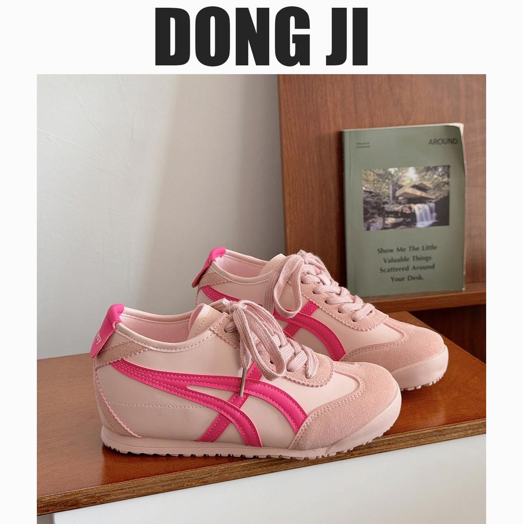 Increase the height of German training shoes for women 2025 new spring leather retro versatile flat white shoes casual sports Forrest Gump shoes